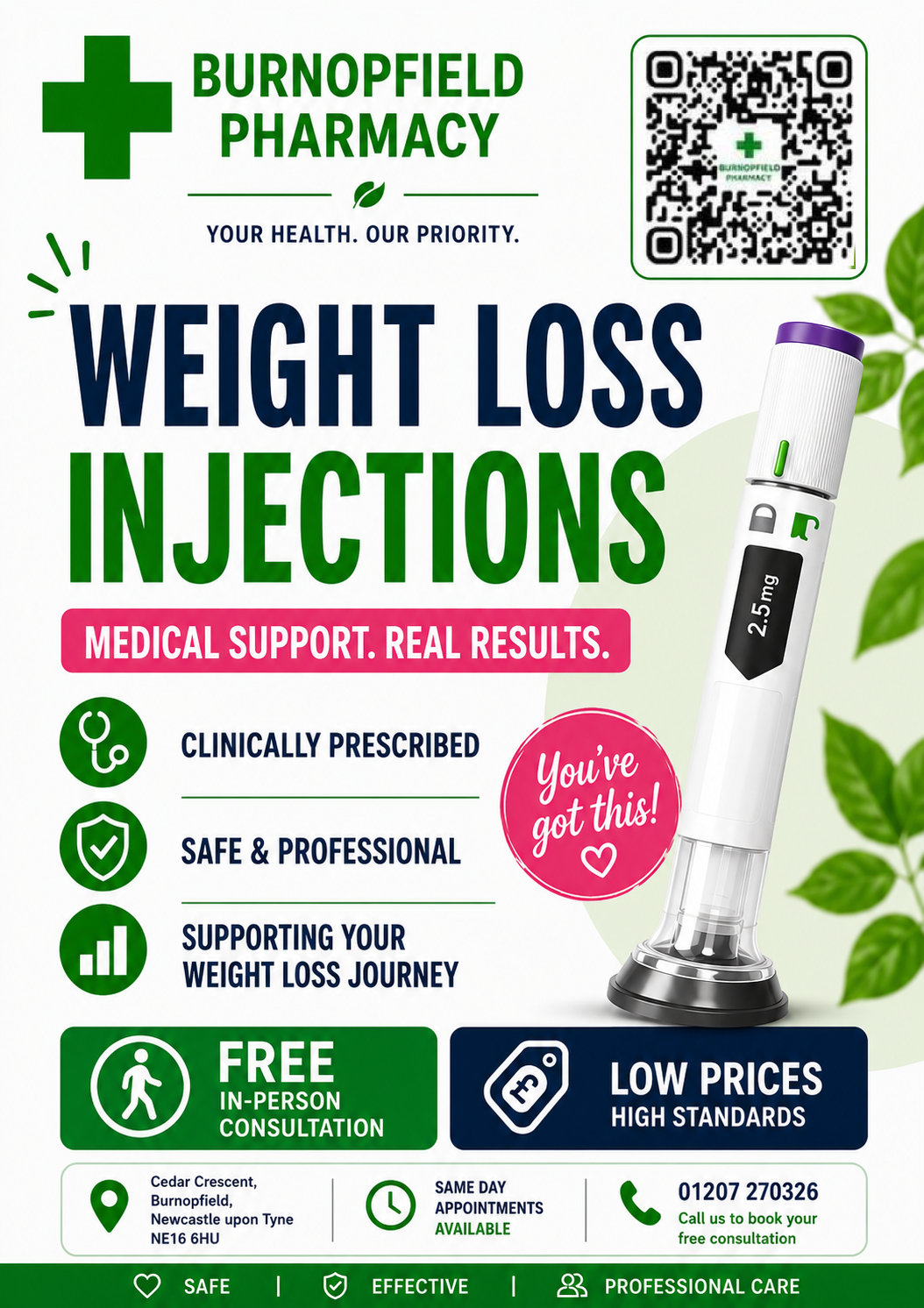 Burnopfield Pharmacy weight loss consultation — medical support, real results